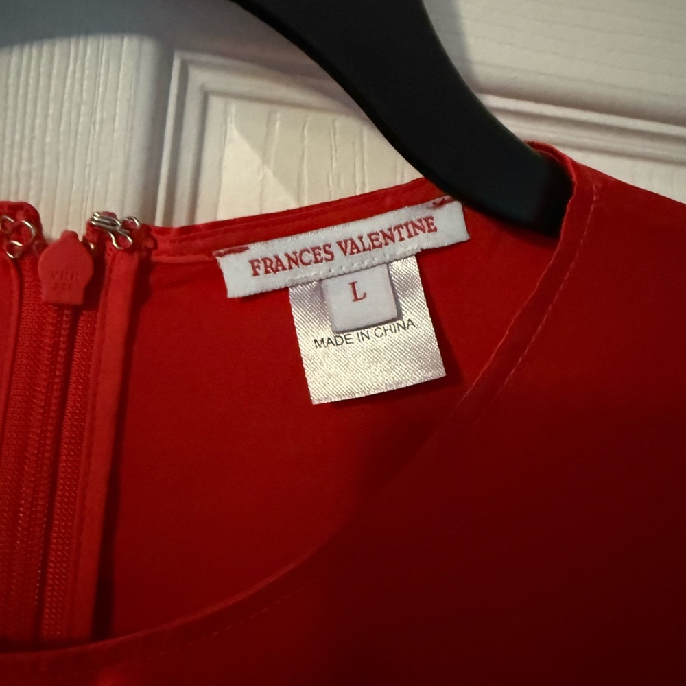 Frances Valentine Florencia silk Red a-line dress. Never worn. Size L - Picture 2 of 4